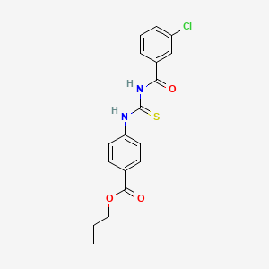 molecular formula C18H17ClN2O3S B3908799 propyl 4-({[(3-chlorobenzoyl)amino]carbonothioyl}amino)benzoate 