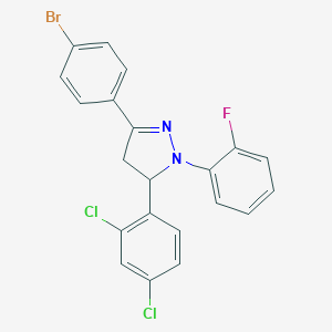 3-(4-bromophenyl)-5-(2,4-dichlorophenyl)-1-(2-fluorophenyl)-4,5-dihydro-1H-pyrazole