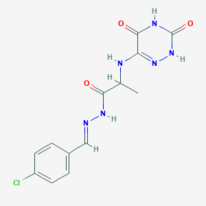 molecular formula C13H13ClN6O3 B3908809 N'-(4-chlorobenzylidene)-2-[(3,5-dioxo-2,3,4,5-tetrahydro-1,2,4-triazin-6-yl)amino]propanohydrazide 