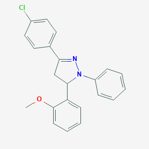 molecular formula C22H19ClN2O B390881 3-(4-chlorophenyl)-5-(2-methoxyphenyl)-1-phenyl-4,5-dihydro-1H-pyrazole CAS No. 339159-59-0