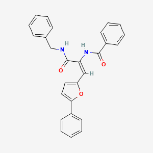 molecular formula C27H22N2O3 B3908822 N-[1-[(benzylamino)carbonyl]-2-(5-phenyl-2-furyl)vinyl]benzamide 
