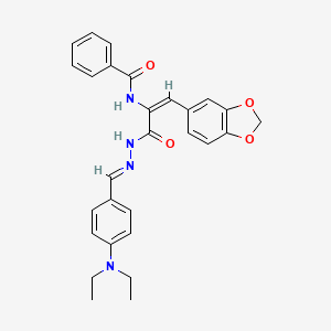 N-[2-(1,3-benzodioxol-5-yl)-1-({2-[4-(diethylamino)benzylidene]hydrazino}carbonyl)vinyl]benzamide