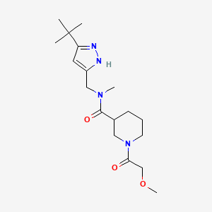 molecular formula C18H30N4O3 B3908852 N-[(3-tert-butyl-1H-pyrazol-5-yl)methyl]-1-(methoxyacetyl)-N-methylpiperidine-3-carboxamide 