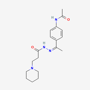 N-(4-{N-[3-(1-piperidinyl)propanoyl]ethanehydrazonoyl}phenyl)acetamide