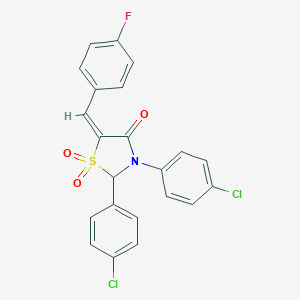 2,3-Bis(4-chlorophenyl)-5-(4-fluorobenzylidene)-1,3-thiazolidin-4-one 1,1-dioxide