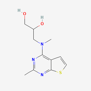 molecular formula C11H15N3O2S B3908906 3-[methyl(2-methylthieno[2,3-d]pyrimidin-4-yl)amino]propane-1,2-diol 