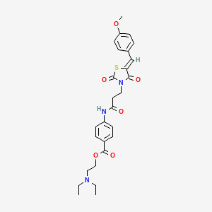molecular formula C27H31N3O6S B3908917 2-(diethylamino)ethyl 4-({3-[5-(4-methoxybenzylidene)-2,4-dioxo-1,3-thiazolidin-3-yl]propanoyl}amino)benzoate 