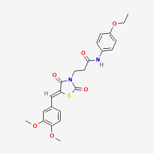 molecular formula C23H24N2O6S B3908922 3-[5-(3,4-dimethoxybenzylidene)-2,4-dioxo-1,3-thiazolidin-3-yl]-N-(4-ethoxyphenyl)propanamide 