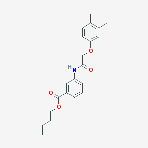 molecular formula C21H25NO4 B3908929 butyl 3-{[(3,4-dimethylphenoxy)acetyl]amino}benzoate 