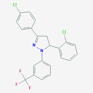 3-(2-Chlorophenyl)-5-(4-chlorophenyl)-2-[3-(trifluoromethyl)phenyl]-3,4-dihydropyrazole