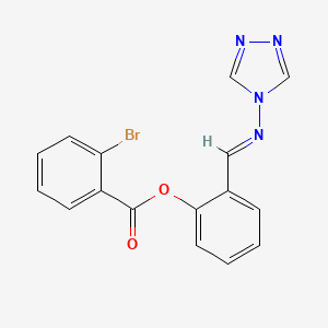 molecular formula C16H11BrN4O2 B3908940 2-[(4H-1,2,4-triazol-4-ylimino)methyl]phenyl 2-bromobenzoate 