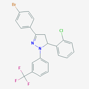 3-(4-bromophenyl)-5-(2-chlorophenyl)-1-[3-(trifluoromethyl)phenyl]-4,5-dihydro-1H-pyrazole