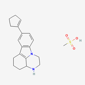 molecular formula C20H26N2O3S B3908966 8-(1-cyclopenten-1-yl)-2,3,3a,4,5,6-hexahydro-1H-pyrazino[3,2,1-jk]carbazole methanesulfonate 