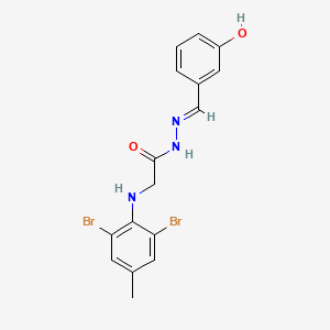 molecular formula C16H15Br2N3O2 B3908981 2-[(2,6-dibromo-4-methylphenyl)amino]-N'-(3-hydroxybenzylidene)acetohydrazide 