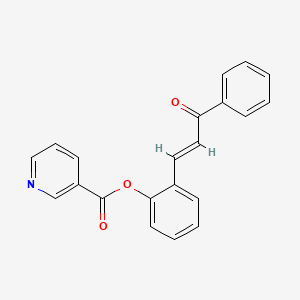 molecular formula C21H15NO3 B3908987 2-(3-oxo-3-phenyl-1-propen-1-yl)phenyl nicotinate 