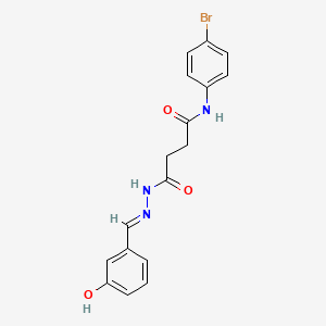 molecular formula C17H16BrN3O3 B3909029 N-(4-bromophenyl)-4-[2-(3-hydroxybenzylidene)hydrazino]-4-oxobutanamide 