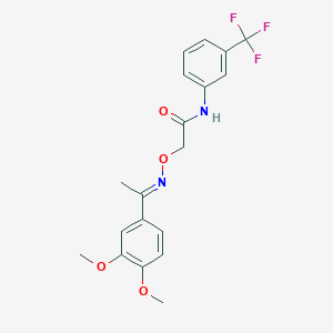 molecular formula C19H19F3N2O4 B3909034 2-({[1-(3,4-dimethoxyphenyl)ethylidene]amino}oxy)-N-[3-(trifluoromethyl)phenyl]acetamide 
