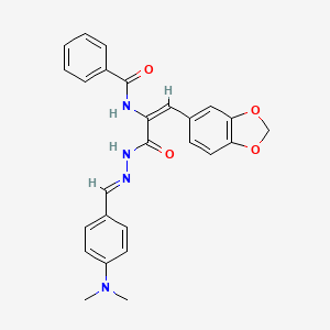 N-[2-(1,3-benzodioxol-5-yl)-1-({2-[4-(dimethylamino)benzylidene]hydrazino}carbonyl)vinyl]benzamide