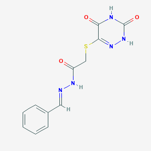 molecular formula C12H11N5O3S B3909059 N'-benzylidene-2-[(3,5-dioxo-2,3,4,5-tetrahydro-1,2,4-triazin-6-yl)thio]acetohydrazide 