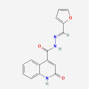 molecular formula C15H11N3O3 B3909071 N'-(2-furylmethylene)-2-hydroxy-4-quinolinecarbohydrazide 