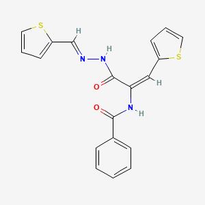 molecular formula C19H15N3O2S2 B3909076 N-(2-(2-thienyl)-1-{[2-(2-thienylmethylene)hydrazino]carbonyl}vinyl)benzamide 