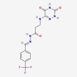 molecular formula C14H13F3N6O3 B3909082 3-[(3,5-dioxo-2,3,4,5-tetrahydro-1,2,4-triazin-6-yl)amino]-N'-[4-(trifluoromethyl)benzylidene]propanohydrazide 