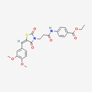 ethyl 4-({3-[5-(3,4-dimethoxybenzylidene)-2,4-dioxo-1,3-thiazolidin-3-yl]propanoyl}amino)benzoate