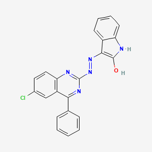 1H-indole-2,3-dione 3-[(6-chloro-4-phenyl-2-quinazolinyl)hydrazone]