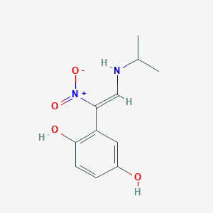 molecular formula C11H14N2O4 B3909105 2-[2-(isopropylamino)-1-nitrovinyl]-1,4-benzenediol 
