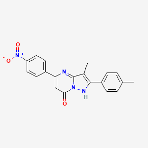 molecular formula C20H16N4O3 B3909114 3-methyl-2-(4-methylphenyl)-5-(4-nitrophenyl)pyrazolo[1,5-a]pyrimidin-7-ol 