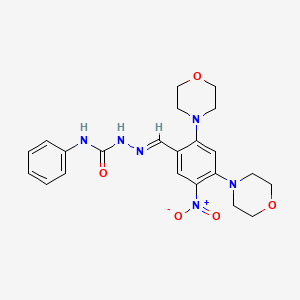 molecular formula C22H26N6O5 B3909117 2,4-di-4-morpholinyl-5-nitrobenzaldehyde N-phenylsemicarbazone 