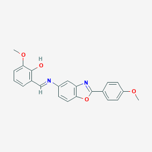 molecular formula C22H18N2O4 B390912 2-Methoxy-6-({[2-(4-methoxyphenyl)-1,3-benzoxazol-5-yl]imino}methyl)phenol 