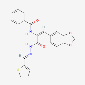 molecular formula C22H17N3O4S B3909127 N-(2-(1,3-benzodioxol-5-yl)-1-{[2-(2-thienylmethylene)hydrazino]carbonyl}vinyl)benzamide 
