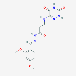 molecular formula C15H18N6O5 B3909144 N'-(2,4-dimethoxybenzylidene)-3-[(3,5-dioxo-2,3,4,5-tetrahydro-1,2,4-triazin-6-yl)amino]propanohydrazide 