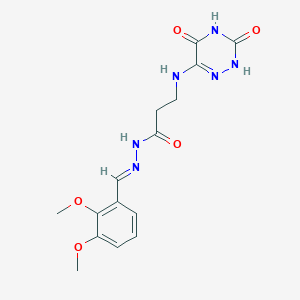 molecular formula C15H18N6O5 B3909154 N'-(2,3-dimethoxybenzylidene)-3-[(3,5-dioxo-2,3,4,5-tetrahydro-1,2,4-triazin-6-yl)amino]propanohydrazide 