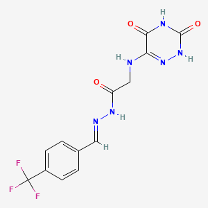 molecular formula C13H11F3N6O3 B3909160 2-[(3,5-dioxo-2,3,4,5-tetrahydro-1,2,4-triazin-6-yl)amino]-N'-[4-(trifluoromethyl)benzylidene]acetohydrazide 