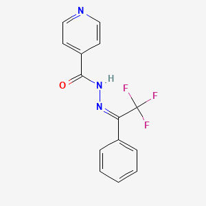 molecular formula C14H10F3N3O B3909198 N'-(2,2,2-trifluoro-1-phenylethylidene)isonicotinohydrazide 