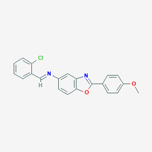 molecular formula C21H15ClN2O2 B390922 N-(2-chlorobenzylidene)-N-[2-(4-methoxyphenyl)-1,3-benzoxazol-5-yl]amine 