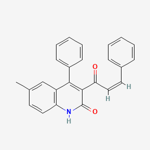 molecular formula C25H19NO2 B3909228 3-cinnamoyl-6-methyl-4-phenyl-2(1H)-quinolinone 