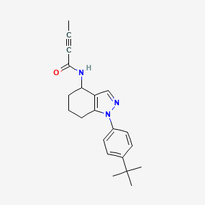 molecular formula C21H25N3O B3909233 N-[1-(4-tert-butylphenyl)-4,5,6,7-tetrahydro-1H-indazol-4-yl]-2-butynamide 