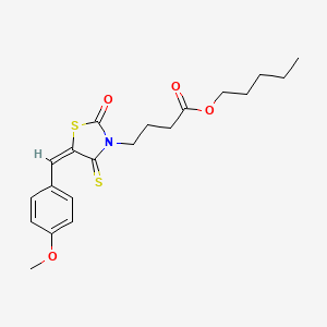 molecular formula C20H25NO4S2 B3909238 pentyl 4-[5-(4-methoxybenzylidene)-2-oxo-4-thioxo-1,3-thiazolidin-3-yl]butanoate 