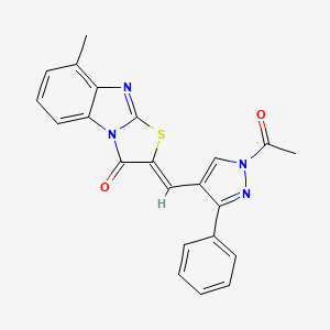 molecular formula C22H16N4O2S B3909242 2-[(1-acetyl-3-phenyl-1H-pyrazol-4-yl)methylene]-8-methyl[1,3]thiazolo[3,2-a]benzimidazol-3(2H)-one 
