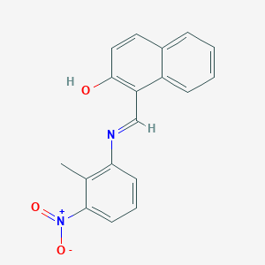 molecular formula C18H14N2O3 B390925 1-[({3-Nitro-2-methylphenyl}imino)methyl]-2-naphthol 
