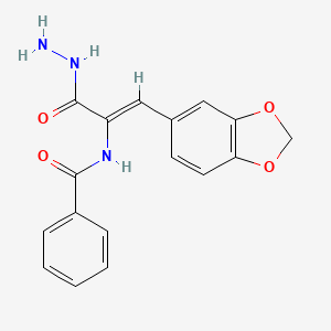 molecular formula C17H15N3O4 B3909255 N-[2-(1,3-benzodioxol-5-yl)-1-(hydrazinocarbonyl)vinyl]benzamide 