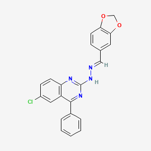 1,3-benzodioxole-5-carbaldehyde (6-chloro-4-phenyl-2-quinazolinyl)hydrazone