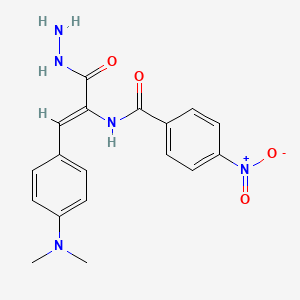 molecular formula C18H19N5O4 B3909292 N-[2-[4-(dimethylamino)phenyl]-1-(hydrazinocarbonyl)vinyl]-4-nitrobenzamide 