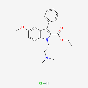 ethyl 1-[2-(dimethylamino)ethyl]-5-methoxy-3-phenyl-1H-indole-2-carboxylate hydrochloride