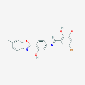 4-Bromo-2-[[3-hydroxy-4-(6-methyl-1,3-benzoxazol-2-yl)phenyl]iminomethyl]-6-methoxyphenol