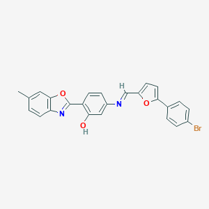 5-({[5-(4-Bromophenyl)-2-furyl]methylene}amino)-2-(6-methyl-1,3-benzoxazol-2-yl)phenol