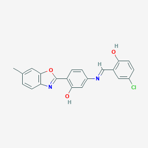 4-Chloro-2-({[3-hydroxy-4-(6-methyl-1,3-benzoxazol-2-yl)phenyl]imino}methyl)phenol